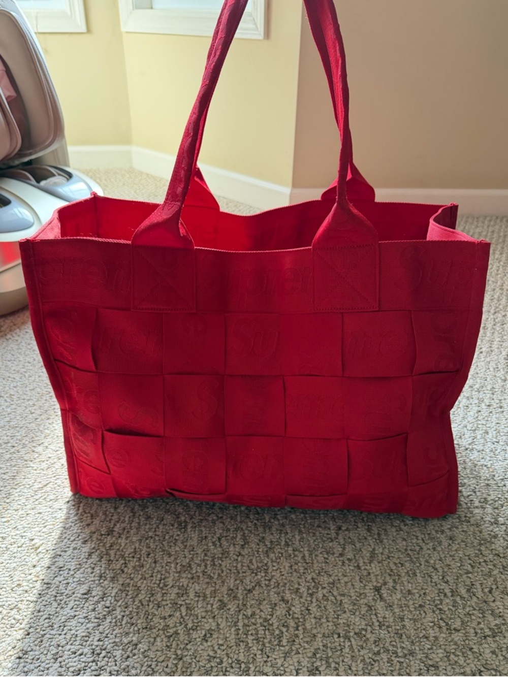 Supreme Xtra Large Woven Tote color Red